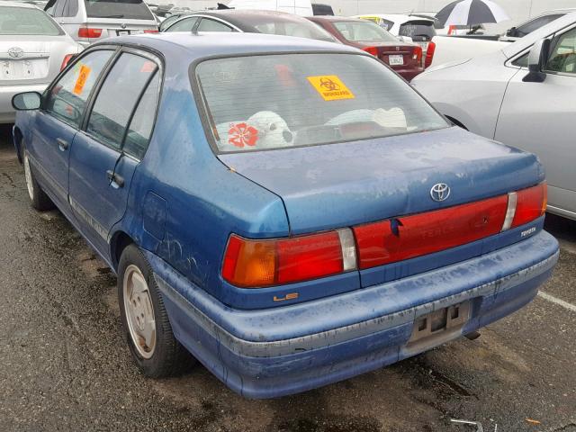 JT2EL44A6M0014183 - 1991 TOYOTA TERCEL LE BLUE photo 3