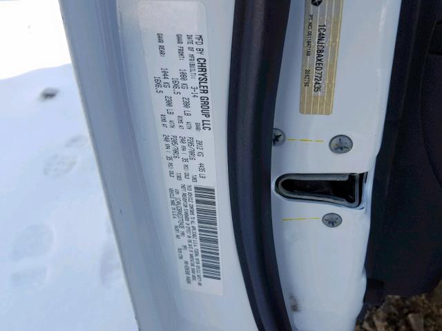 1C4NJCBAXED772435 - 2014 JEEP COMPASS SP თეთრი ფოტო 10