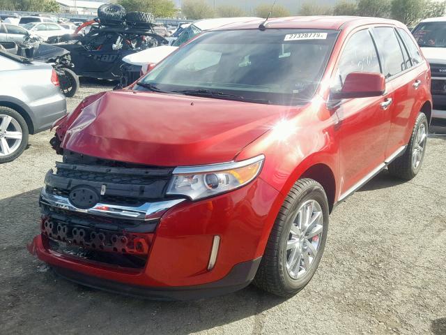 2FMDK3JCXBBA16449 - 2011 FORD EDGE SEL RED photo 2