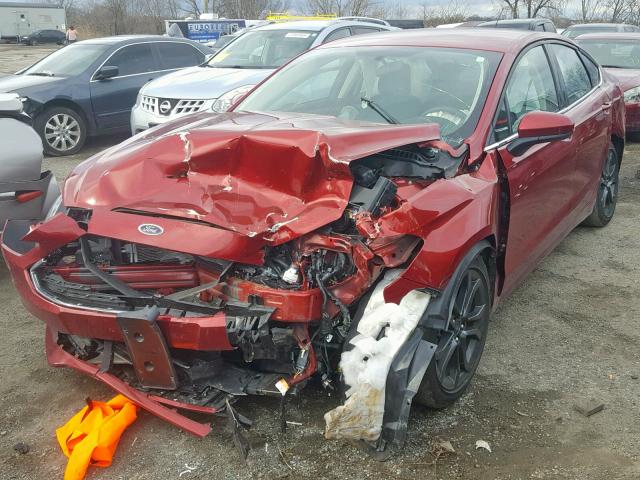 3FA6P0G75JR113653 - 2018 FORD FUSION S RED photo 2