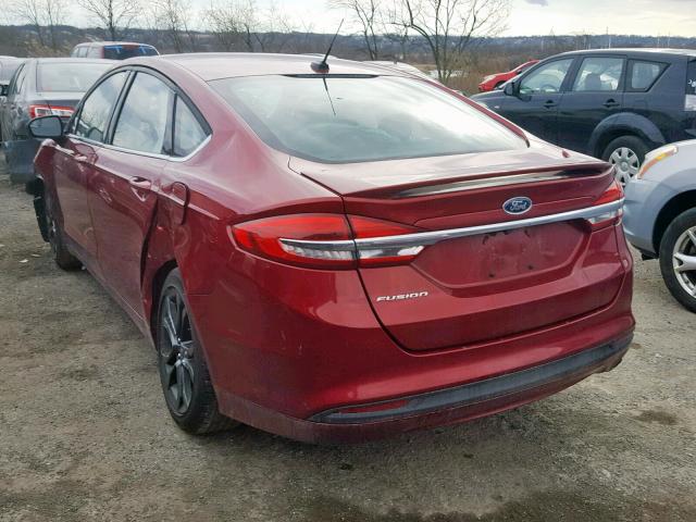 3FA6P0G75JR113653 - 2018 FORD FUSION S RED photo 3