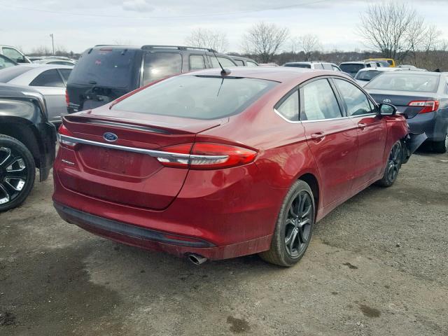 3FA6P0G75JR113653 - 2018 FORD FUSION S RED photo 4