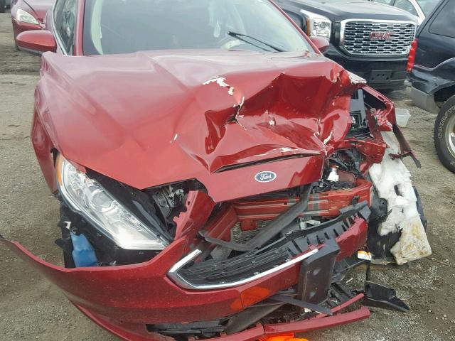 3FA6P0G75JR113653 - 2018 FORD FUSION S RED photo 9