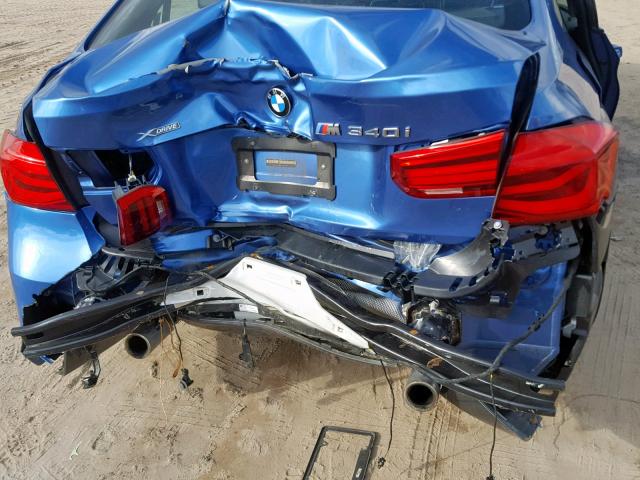 WBA8B7G56GNT14527 - 2016 BMW 340 XI BLUE photo 9