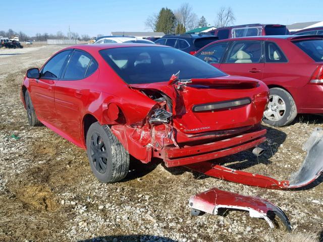 2G2WP552181169090 - 2008 PONTIAC GRAND PRIX RED photo 3