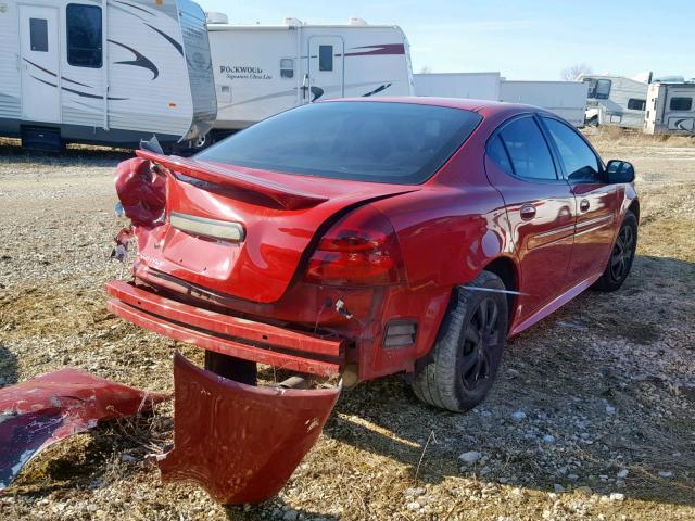 2G2WP552181169090 - 2008 PONTIAC GRAND PRIX RED photo 4