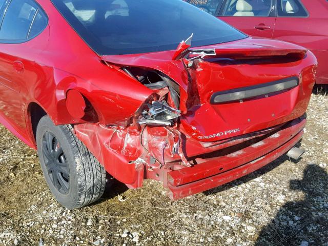 2G2WP552181169090 - 2008 PONTIAC GRAND PRIX RED photo 9