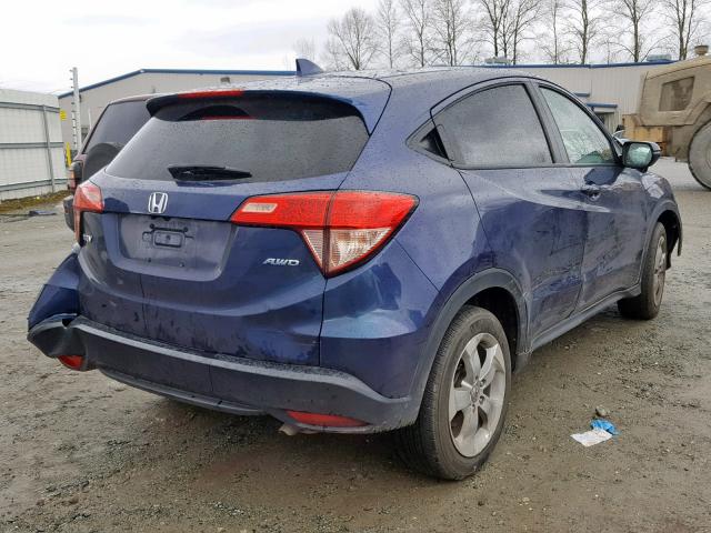 3CZRU6H51GM728510 - 2016 HONDA HR-V EX BLUE photo 4