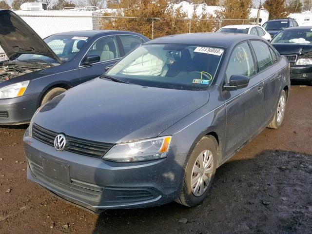 3VW2K7AJ3CM310046 - 2012 VOLKSWAGEN JETTA BASE GRAY photo 2