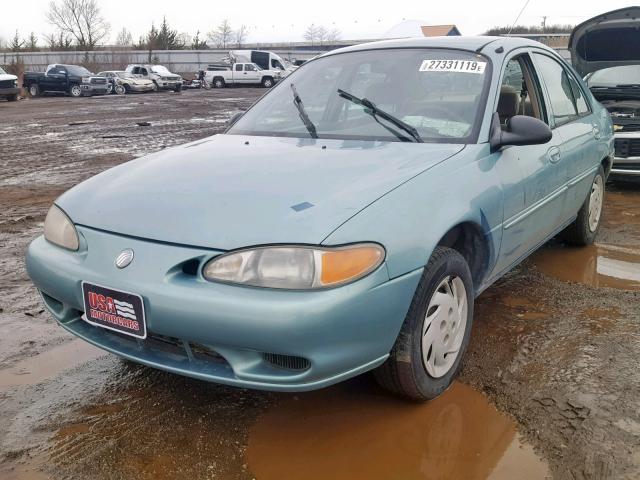 1MEFM13P9XW608120 - 1999 MERCURY TRACER LS BLUE photo 2