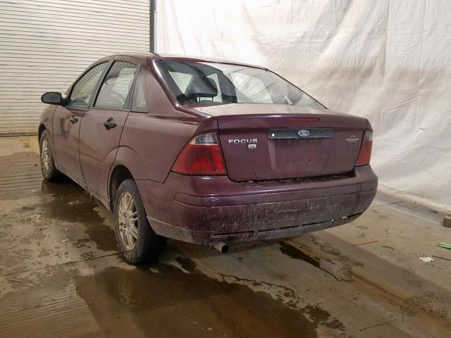 1FAFP34N27W338512 - 2007 FORD FOCUS ZX4 BURGUNDY photo 3