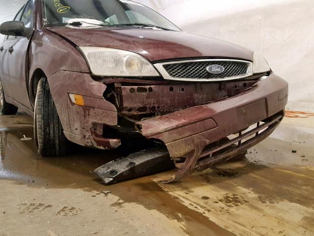 1FAFP34N27W338512 - 2007 FORD FOCUS ZX4 BURGUNDY photo 9