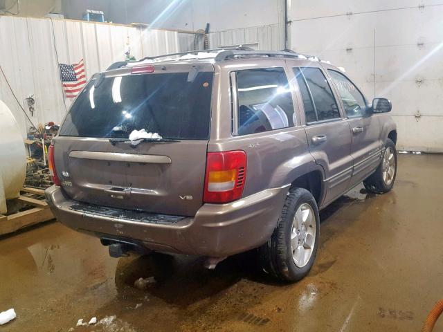 1J4GW58NX1C568874 - 2001 JEEP GRAND CHER GRAY photo 4