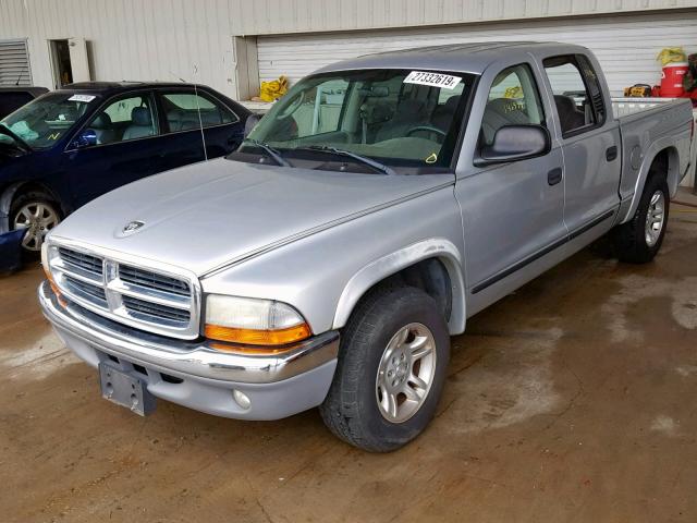 1D7HL48K94S711977 - 2004 DODGE DAKOTA QUA SILVER photo 2