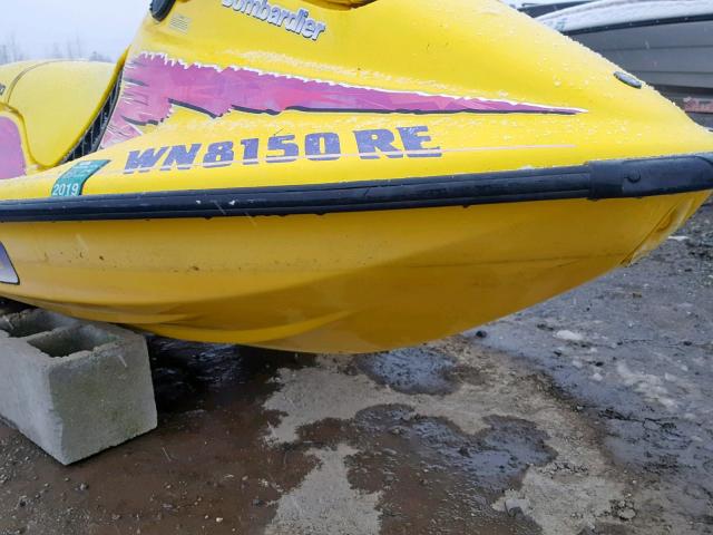 ZZN66019L596 - 1996 BOMBARDIER SEADOO YELLOW photo 9