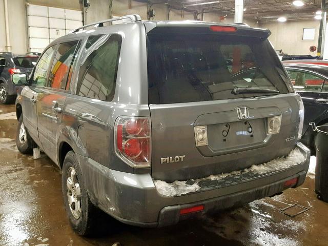 5FNYF18328B007437 - 2008 HONDA PILOT SE GRAY photo 3