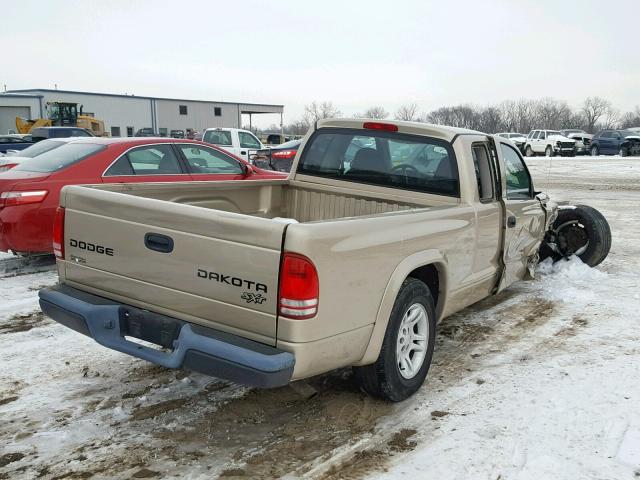 1D7HL12X93S332740 - 2003 DODGE DAKOTA SXT GOLD photo 4