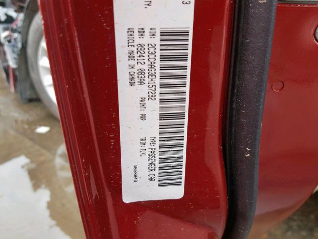 2C3CCAAG3EH157292 - 2014 CHRYSLER 300 RED photo 10