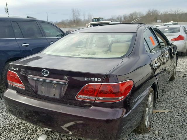 JTHBA30G465154886 - 2006 LEXUS ES 330 BURGUNDY photo 4