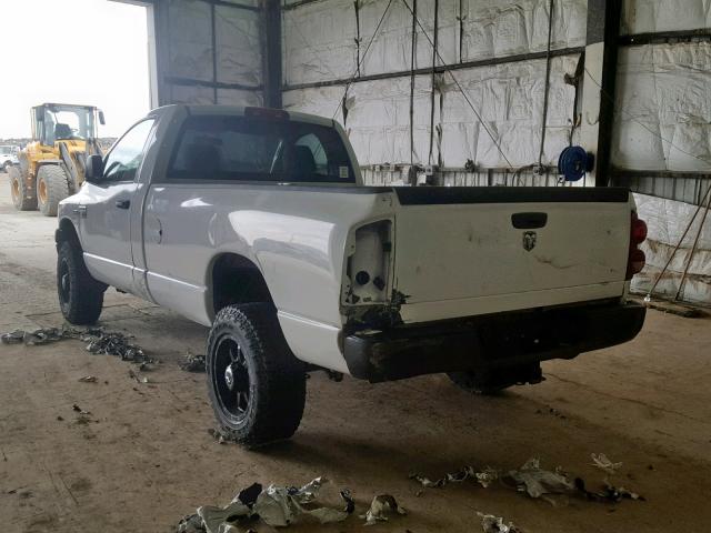 3D7KS26D68G208728 - 2008 DODGE RAM 2500 S WHITE photo 3