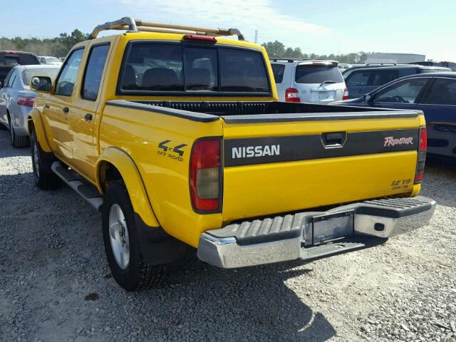 1N6ED27YXYC387293 - 2000 NISSAN FRONTIER C YELLOW photo 3