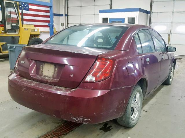 1G8AF52F03Z161959 - 2003 SATURN ION LEVEL MAROON photo 4
