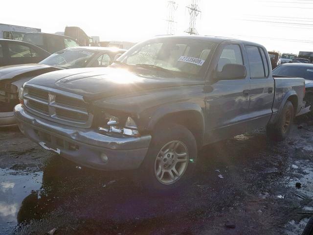 1D7HL48N14S726886 - 2004 DODGE DAKOTA QUA BLUE photo 2