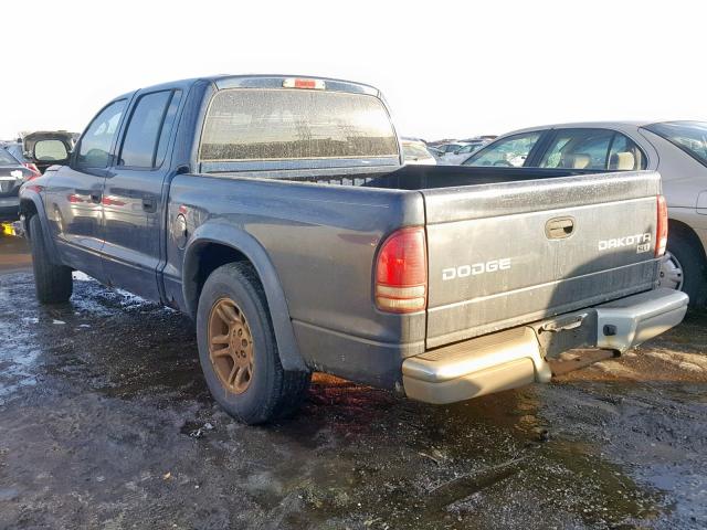 1D7HL48N14S726886 - 2004 DODGE DAKOTA QUA BLUE photo 3