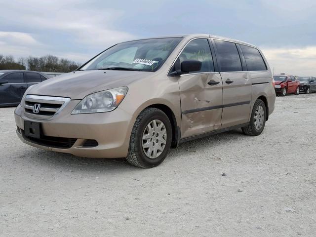 5FNRL38255B127518 - 2005 HONDA ODYSSEY LX GOLD photo 2