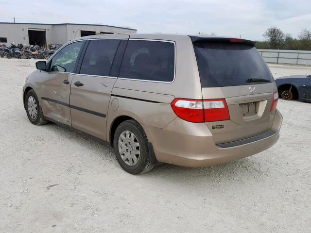 5FNRL38255B127518 - 2005 HONDA ODYSSEY LX GOLD photo 3