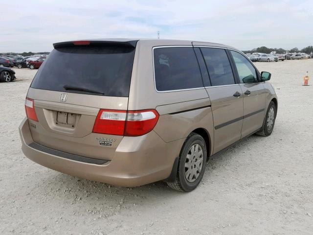 5FNRL38255B127518 - 2005 HONDA ODYSSEY LX GOLD photo 4