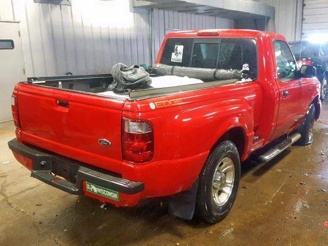 1FTYR10U84PA91632 - 2004 FORD RANGER RED photo 4