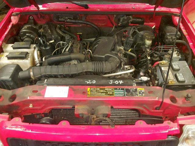 1FTYR10U84PA91632 - 2004 FORD RANGER RED photo 7