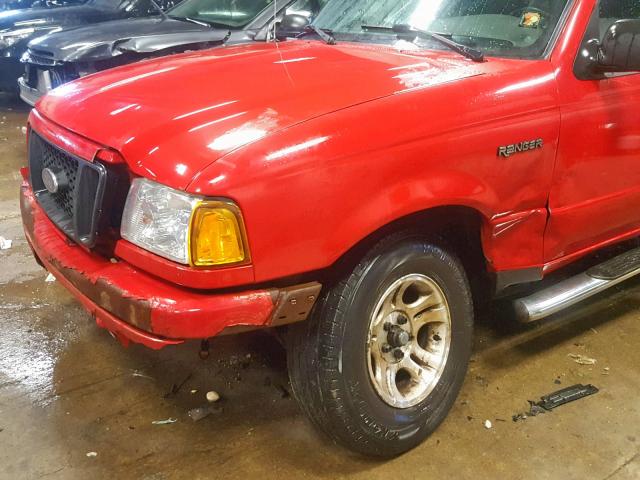 1FTYR10U84PA91632 - 2004 FORD RANGER RED photo 9