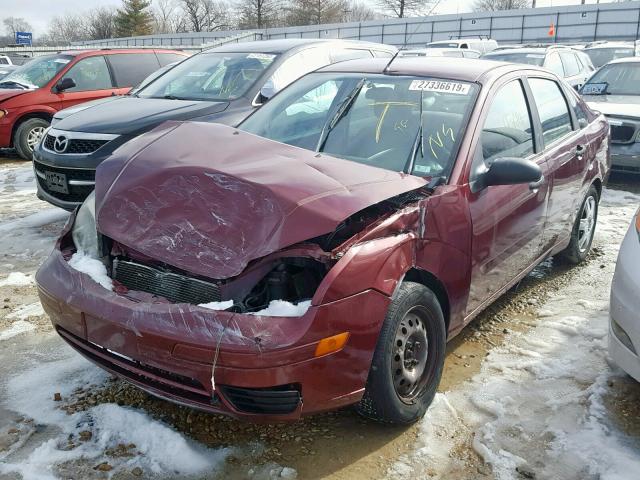 1FAFP34N87W279840 - 2007 FORD FOCUS ZX4 RED photo 2