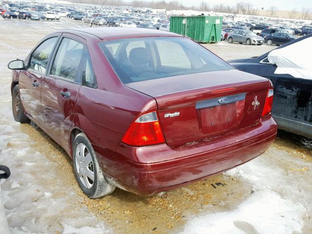 1FAFP34N87W279840 - 2007 FORD FOCUS ZX4 RED photo 3