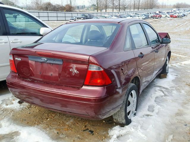 1FAFP34N87W279840 - 2007 FORD FOCUS ZX4 RED photo 4