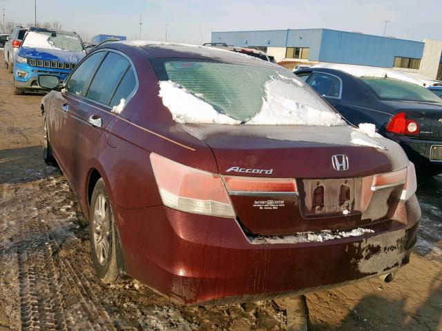 1HGCP2F4XBA084812 - 2011 HONDA ACCORD LXP MAROON photo 3