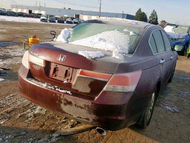 1HGCP2F4XBA084812 - 2011 HONDA ACCORD LXP MAROON photo 4