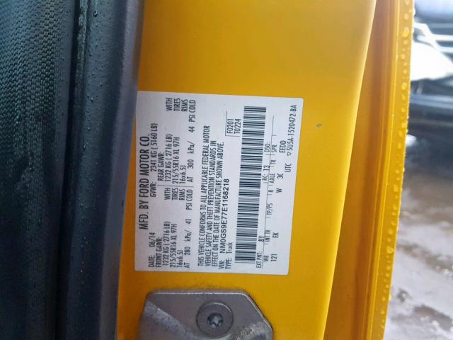 NM0GS9E77E1168218 - 2014 FORD TRANSIT CO YELLOW photo 10