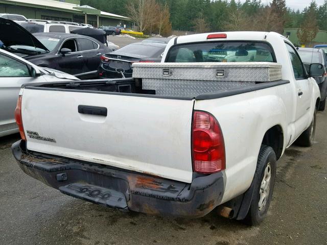 5TENX22N67Z350782 - 2007 TOYOTA TACOMA WHITE photo 4