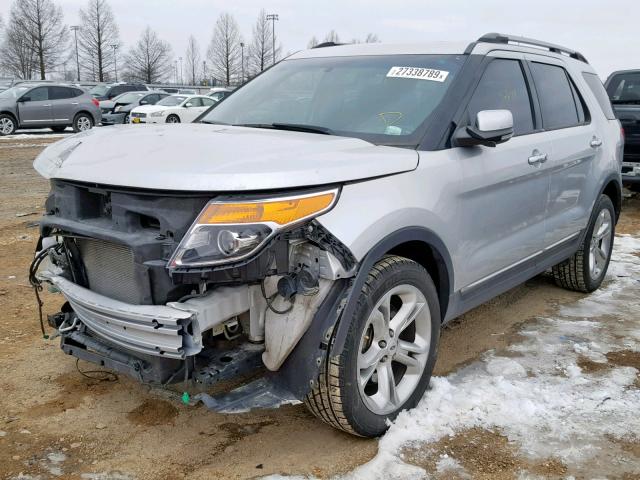 1FM5K8F82DGC71680 - 2013 FORD EXPLORER L SILVER photo 2