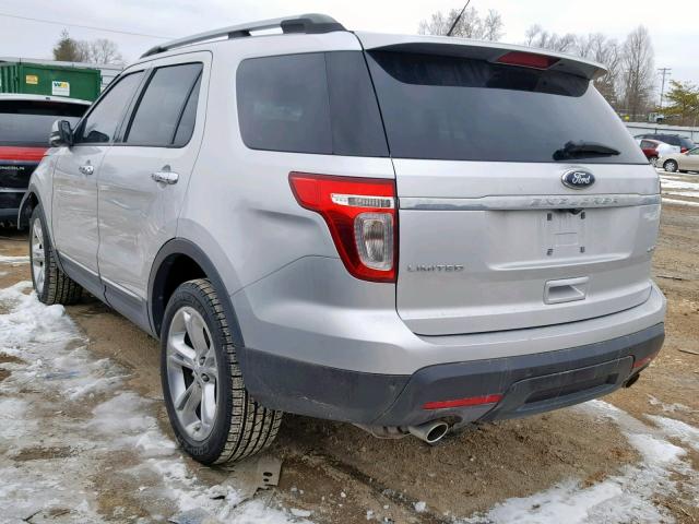 1FM5K8F82DGC71680 - 2013 FORD EXPLORER L SILVER photo 3