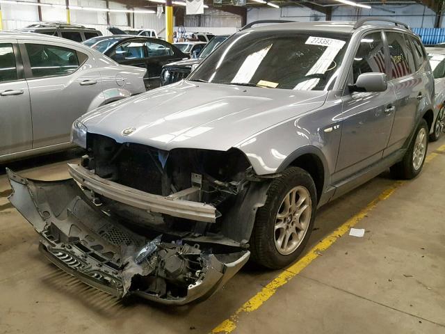 WBXPA73405WC46169 - 2005 BMW X3 2.5I GRAY photo 2