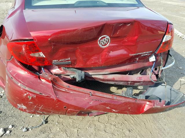 2G4WD582991101326 - 2009 BUICK LACROSSE C RED photo 9