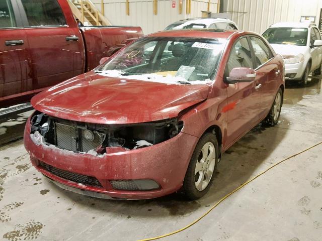 KNAFU4A20A5063350 - 2010 KIA FORTE EX RED photo 2