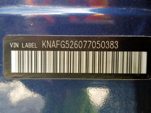 KNAFG526077050383 - 2007 KIA RONDO LX BLUE photo 10