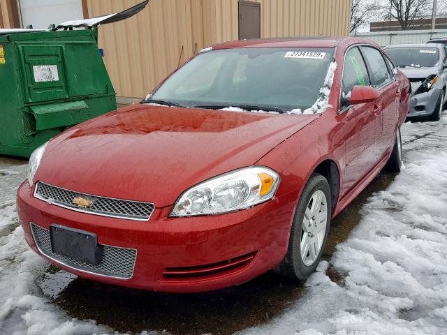 2G1WB5E39E1150603 - 2014 CHEVROLET IMPALA LIM RED photo 2