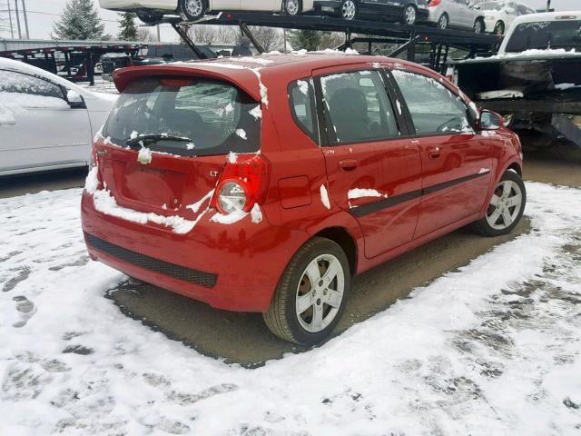 KL1TG6DE2AB053121 - 2010 CHEVROLET AVEO LT RED photo 4