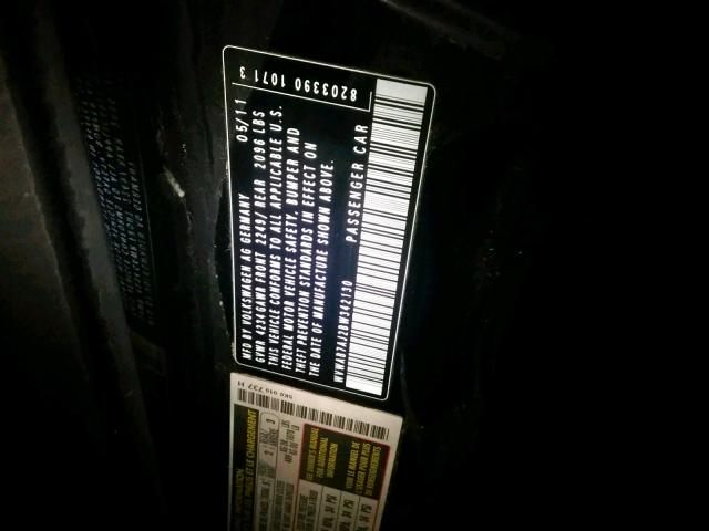 WVWAB7AJ2BW342130 - 2011 VOLKSWAGEN GOLF 黑色 照片 10